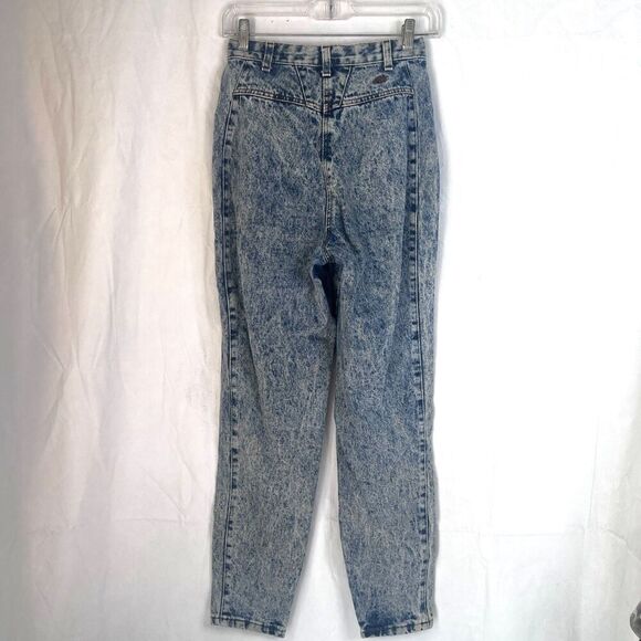 Chic VTG Y2K Acid Wash Pleated‎ Front Denim Jeans Size 8* (0-2 SMALL)* Retro 80s - Picture 2 of 11